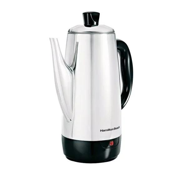 Hamilton Beach 12-Cup Stainless Steel Cordless Electric Percolator with Chrome Mirror Finish