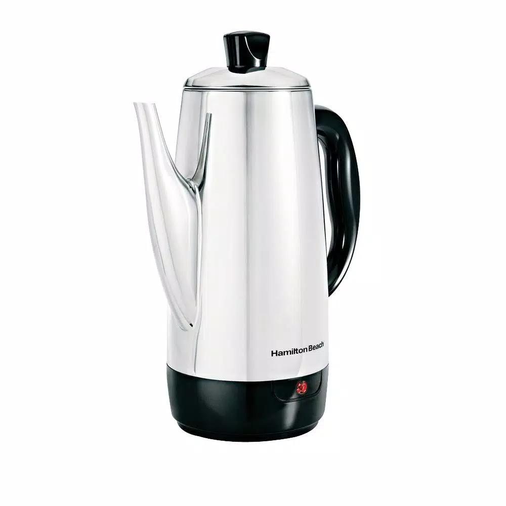 Hamilton Beach 12-Cup Stainless Steel Cordless Electric Percolator with Chrome Mirror Finish
