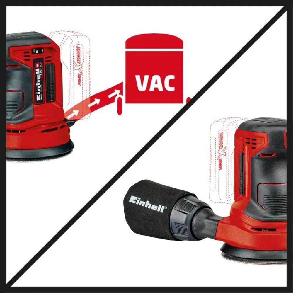 Einhell 18V Power X-Change Cordless 5 in. Random Orbital Sander Kit with 3.0 Ah Battery and Fast Charger