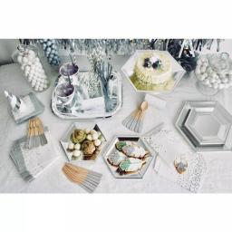 Sugar Plum Party SugarPlum Sterling 32-Piece Paper Lunch Napkins - Silver/White thumbnail 3