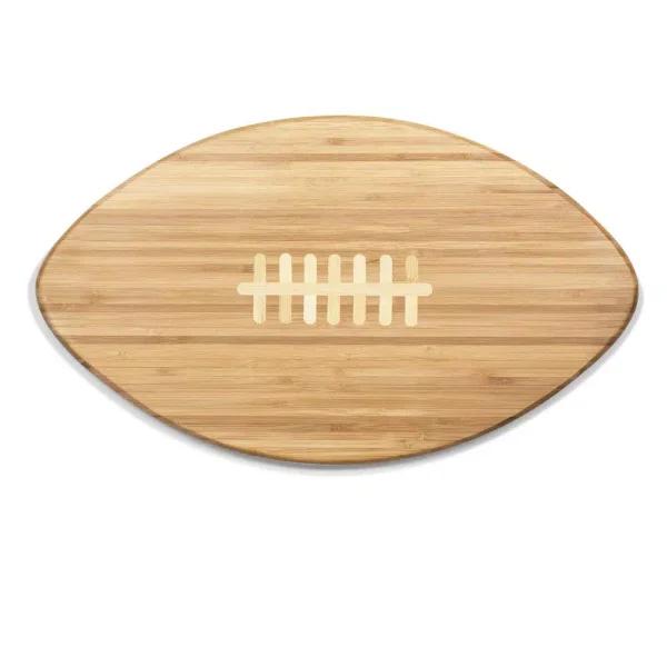 Picnic Time Touchdown 16 in. Oval Bamboo Football Cutting Board and Charcuterie Serving Tray