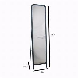 StyleWell Antique Black Standing Mirror with Metal Frame, 16 in. W x 66 in. H. thumbnail 2