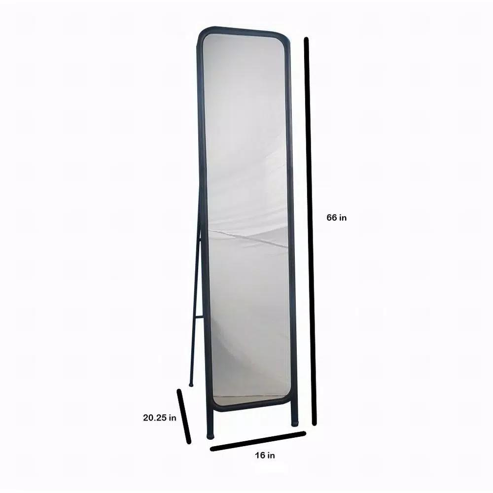StyleWell Antique Black Standing Mirror with Metal Frame, 16 in. W x 66 in. H.