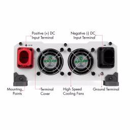 Wagan Tech Pure Line 2000-Watt Pure Sine Wave Inverter, 4000-Watt Peak, 12V DC to 120V AC, ETL Certified thumbnail 3