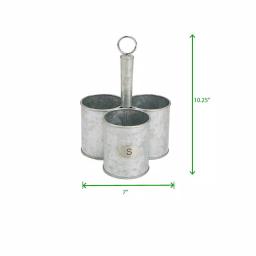 Mind Reader 3-Section Galvanized Metal Utensil Caddy & Silverware Organizer thumbnail 7