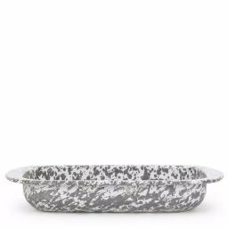 Golden Rabbit Grey Swirl 4.5 qt. Porcelain Enamelware Baking Pan thumbnail 1