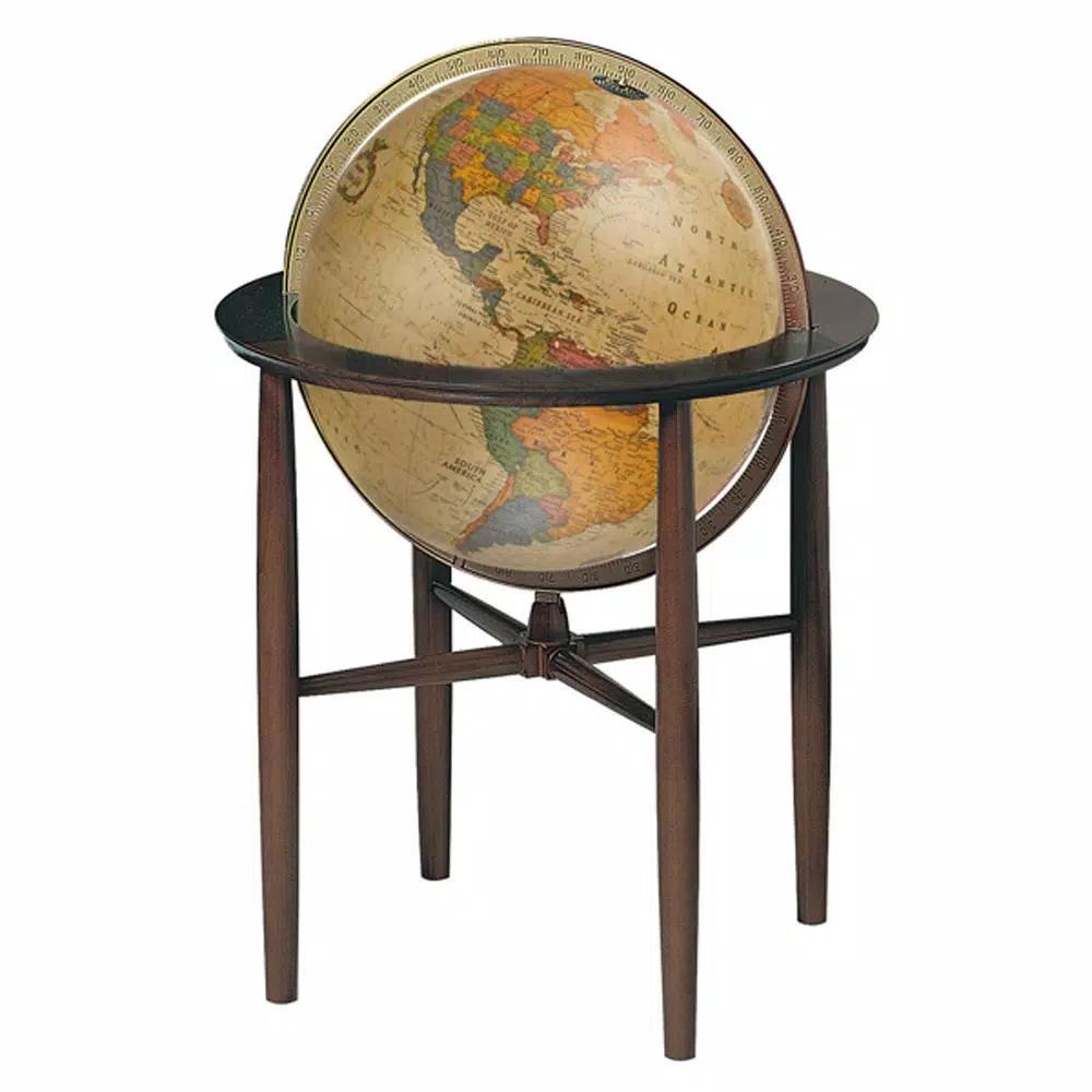 Replogle Austin Illuminated 16 in. Standing Floor Globe with Wood Base