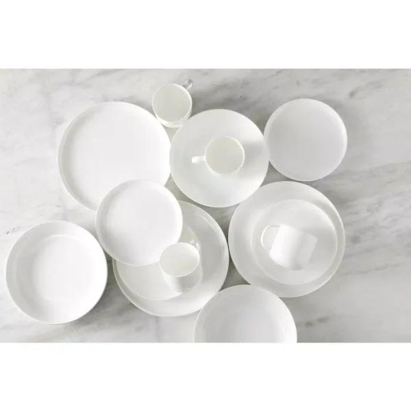 Fortessa Gourmet Essentials 16-Piece White Bone China Dinnerware Set, Service for 4
