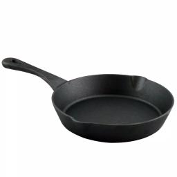 Crock-Pot Crock Pot Artisan 8 in. Cast Iron Skillet with Pour Spout, Flat Black thumbnail 1