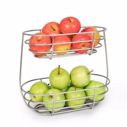 Spectrum Euro 2-Tier Small Fruit and Snack Server, Steel thumbnail 2