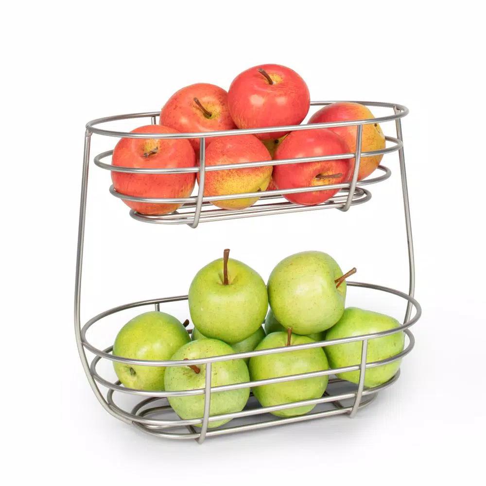 Spectrum Euro 2-Tier Small Fruit and Snack Server, Steel