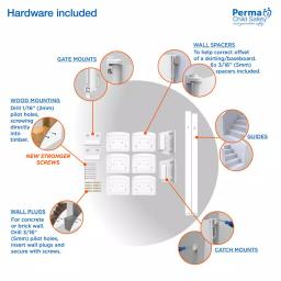Perma Child Safety Extra Tall & Extra Wide Outdoor Retractable Gate, 41 in. H x 71 in. W, White thumbnail 4