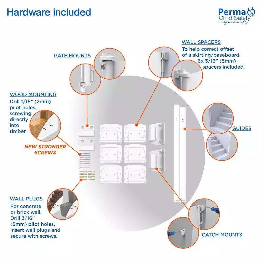 Perma Child Safety Extra Tall & Extra Wide Outdoor Retractable Gate, 41 in. H x 71 in. W, White