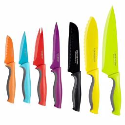 Cook N Home 14-Piece Multicolor Nonstick Carbon Stainless Steel Kitchen Knife Set with Sheaths thumbnail 1