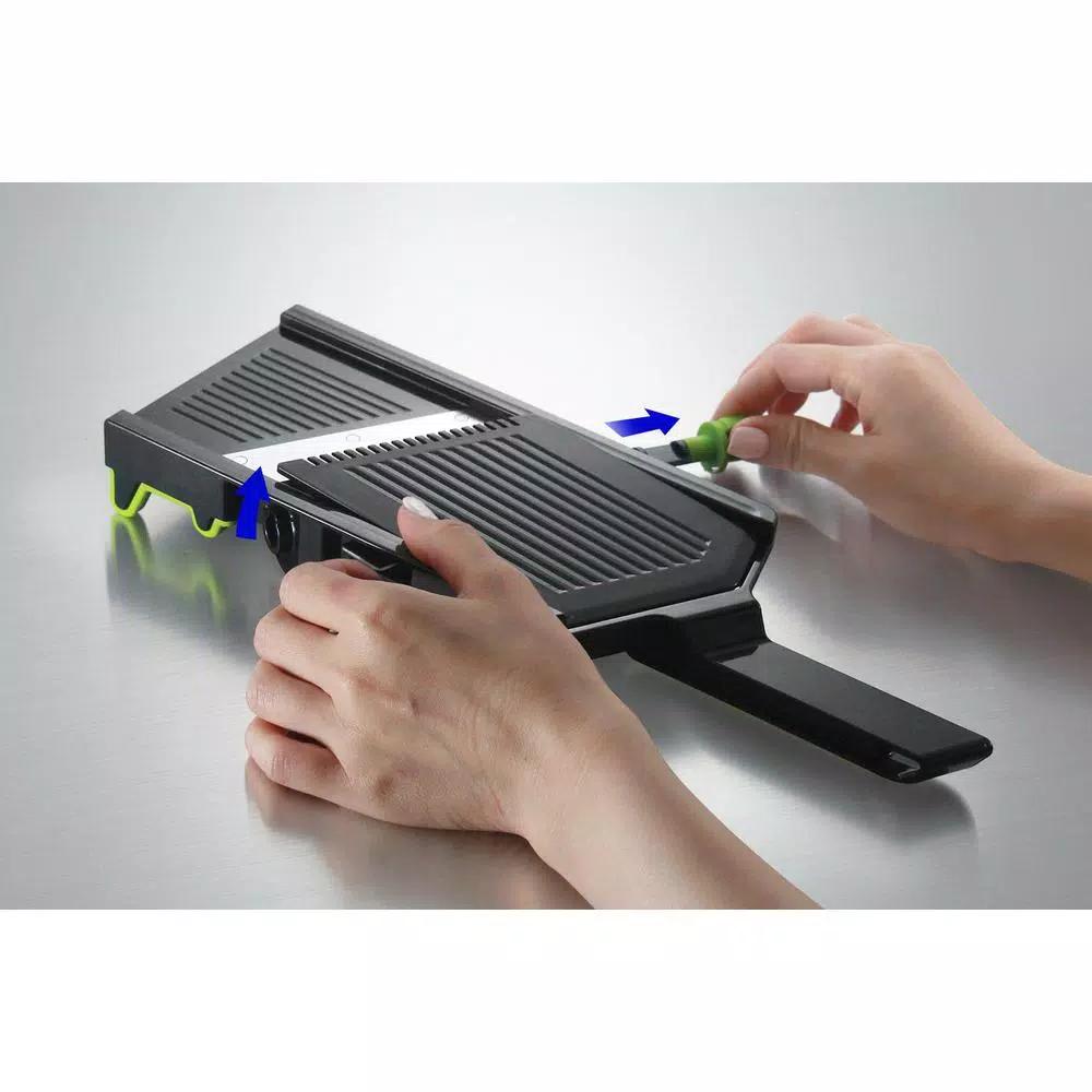 Simposh Handheld Mandoline Slicer with Julienne Blades and Adjustable Thickness Settings