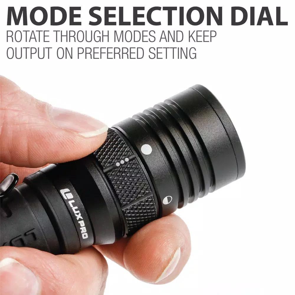 LUXPRO Pro Series 1000 Lumens LED Tactical Rechargeable Flashlight with TackGrip