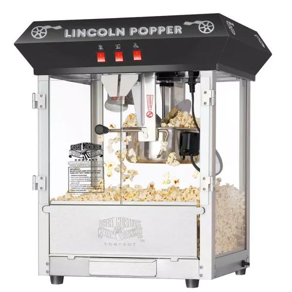 Great Northern Popcorn Lincoln Countertop Popcorn Machine, 8oz Kettle, Black