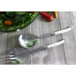 Unbranded French Home Laguiole 2-Piece Faux Ivory Salad Servers Set, Stainless Steel thumbnail 3