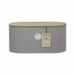Typhoon Living Grey Bread Bin with Sustainable Bamboo Lid thumbnail 1