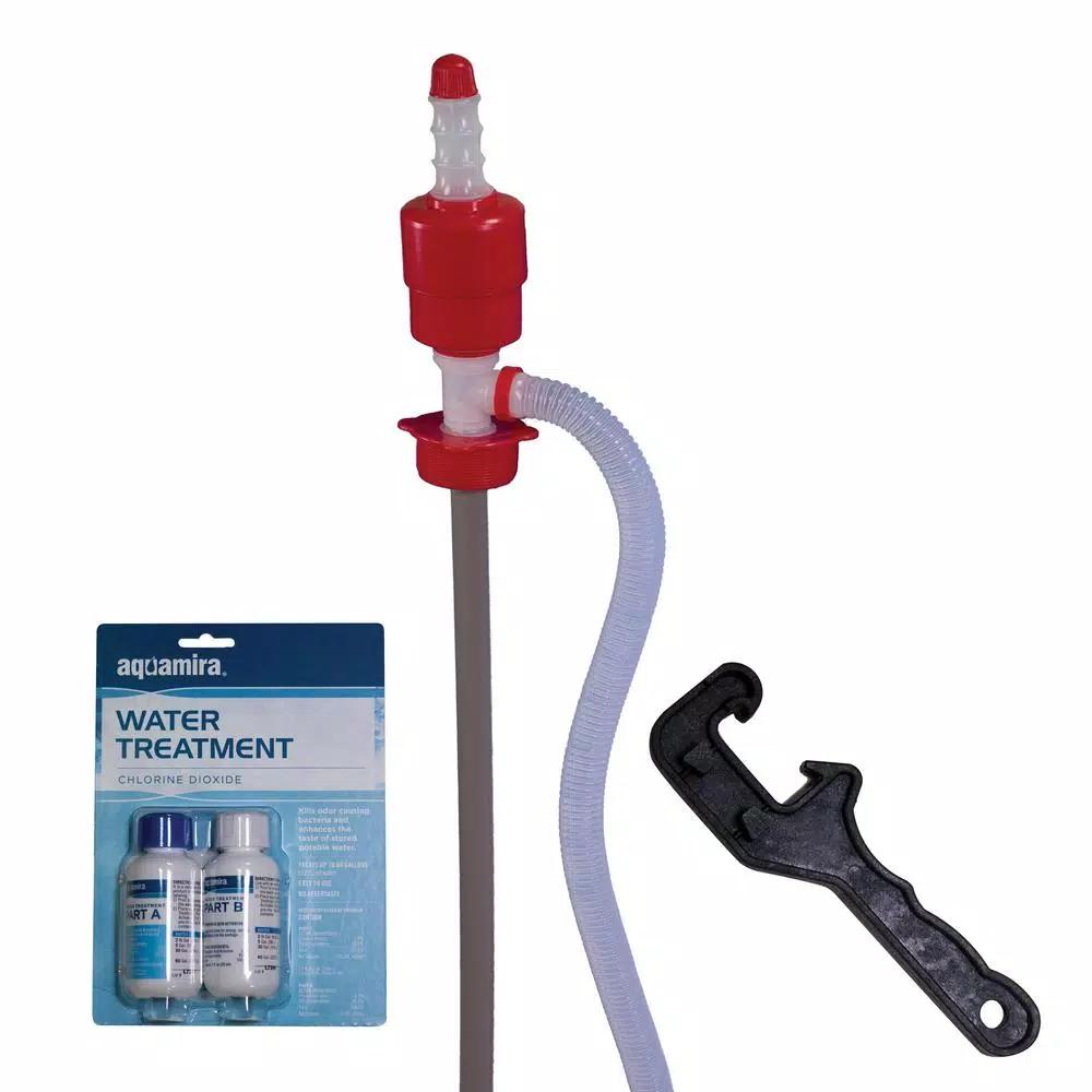 Augason Farms 55 Gallon Emergency Water Filtration and Storage Kit with Treatment Drops & Siphon Pump