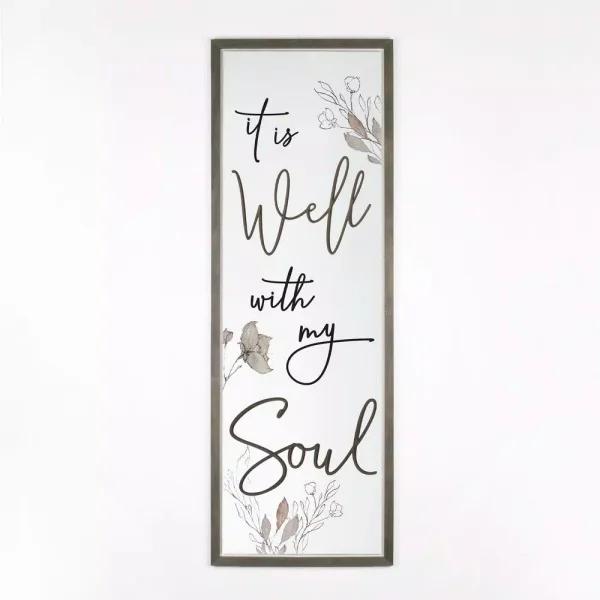 P Graham Dunn It is Well with my Soul Framed Wood Wall Art - Farmhouse Style Vertical Sign