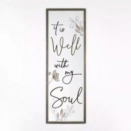 P Graham Dunn It is Well with my Soul Framed Wood Wall Art - Farmhouse Style Vertical Sign thumbnail 1