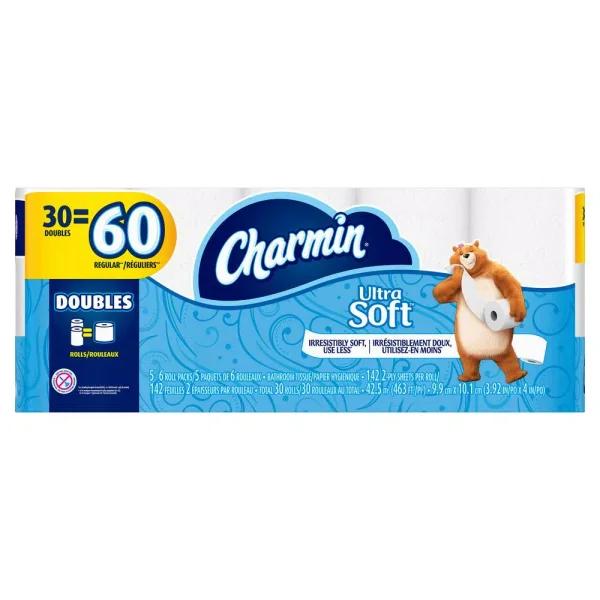 Charmin Ultra Soft Toilet Paper, 30 Double Rolls
