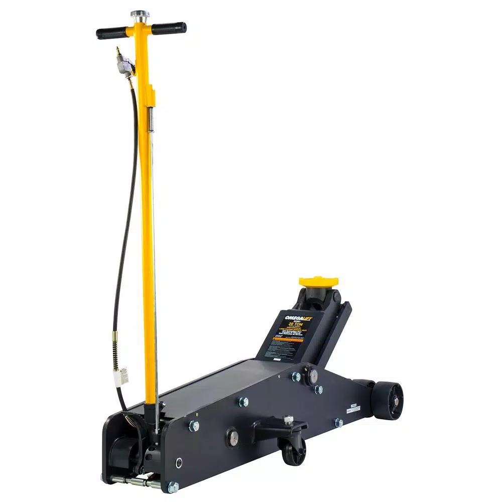 Omega Lift 20-Ton Heavy-Duty Air/Hydraulic Service Jack with High-Speed Turbo Motor