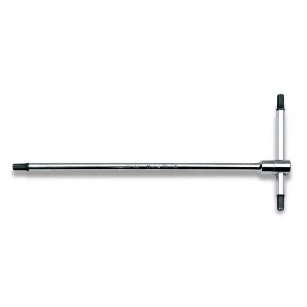 Beta Tools 3/8 in. SAE T-Handle Hex Key Wrench with 3 Tips and Adjustable Sliding Handle