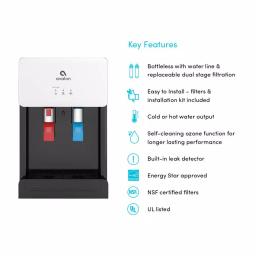 Avalon Countertop Bottleless Water Cooler Dispenser, Hot & Cold, Self-Cleaning Ozone, White thumbnail 3