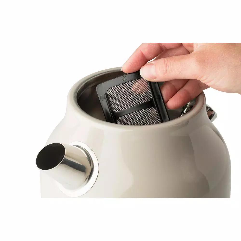 Haden Dorset 1.7L Electric Kettle, 7-Cup Stainless Steel with Auto Shut-Off, Putty Beige