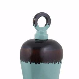 Benjara Blue Ceramic Kitchen Canister Jar with Lid thumbnail 2