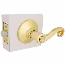 Defiant Scroll Keyed Entry Door Lever, Polished Brass thumbnail 4