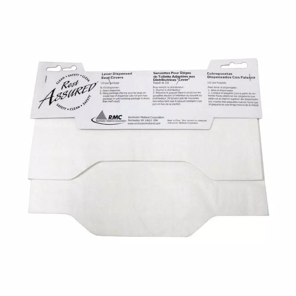 RMC Levered Toilet Seat Covers, White, 125-Pack
