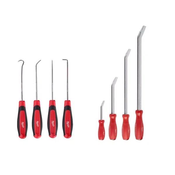 Milwaukee 8-Piece Pry Bar and Hook & Pick Set with I-Beam Design