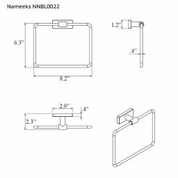 Nameeks Boutique Hotel Wall Mounted Towel Ring in Polished Chrome thumbnail 2