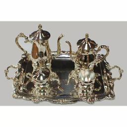Heim Concept 5-Piece Silver Plated Tea and Coffee Set with Embossed Floral Design thumbnail 2