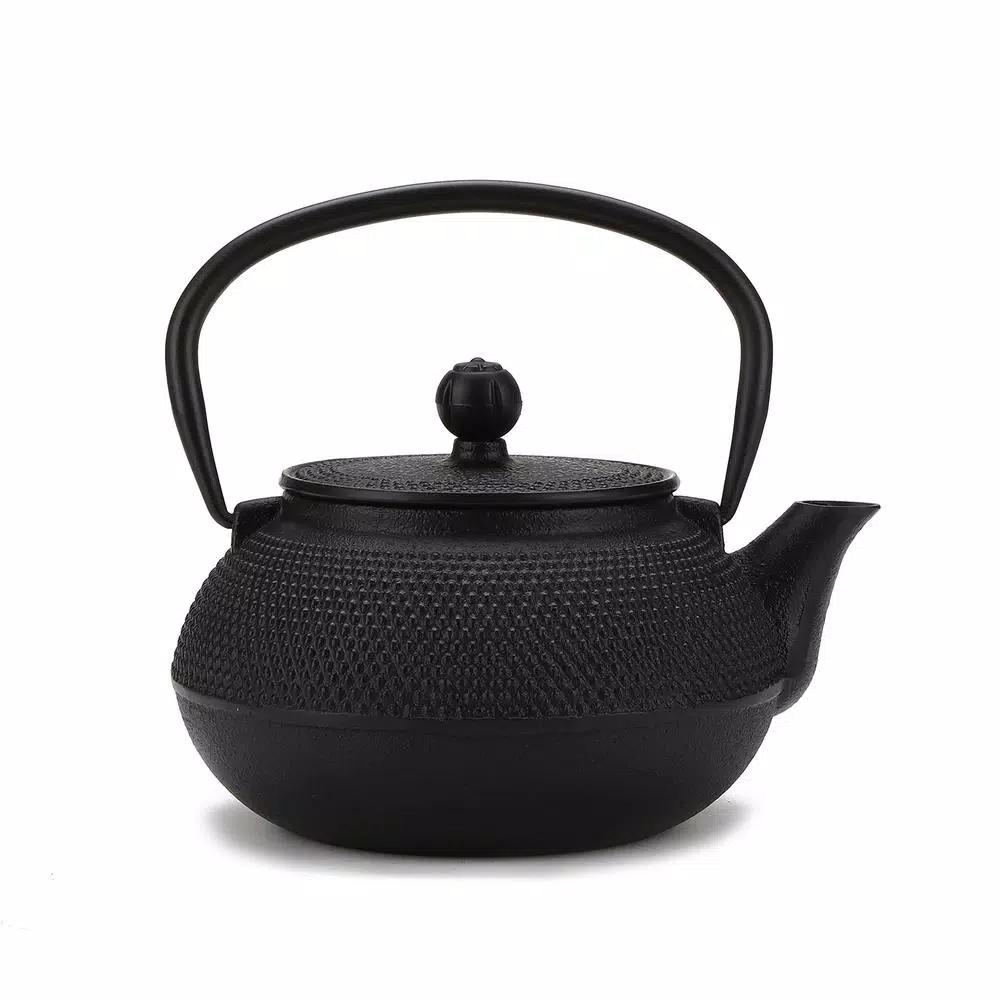 Mind Reader 2.5-Cup Black Japanese Style Cast Iron Tetsubin Teapot with Infuser
