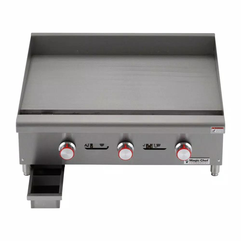 Magic Chef 48 in. Natural Gas Commercial Countertop Griddle, Stainless Steel