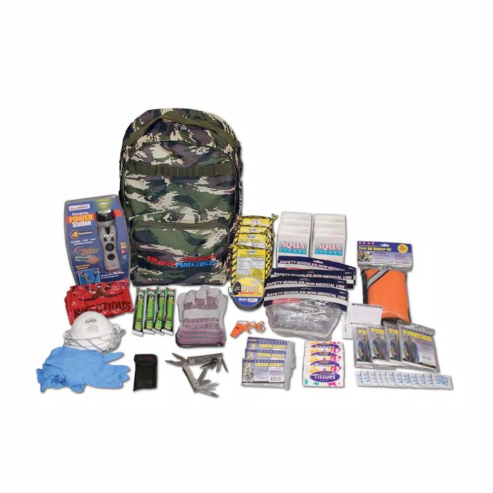 Ready America 4-Person 3-Day Deluxe Emergency Kit Special Edition with Camouflage Backpack