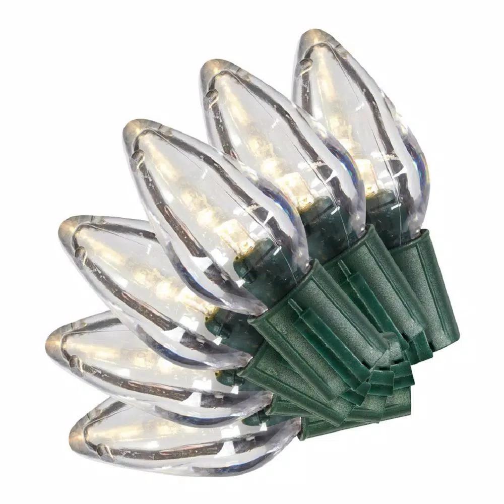 Home Accents Holiday Super Bright C9 LED Warm White Christmas String Lights, 50-Light Constant-On Set (Pack of 6)