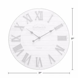 FirsTime & Co. Emmett 27 in. Shiplap Wall Clock - Industrial Farmhouse Decor thumbnail 5