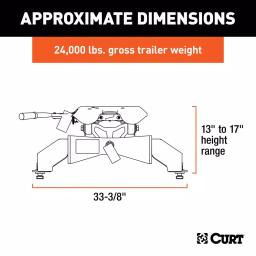 CURT A25 5th Wheel Hitch with Ford OEM Puck System Legs, 25K GTW thumbnail 6