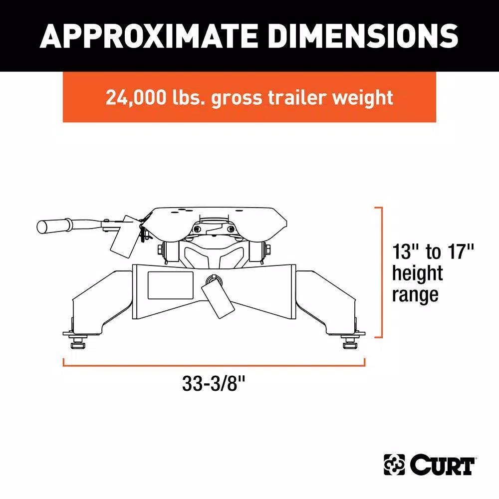 CURT A25 5th Wheel Hitch with Ford OEM Puck System Legs, 25K GTW