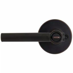 Defiant Highland Aged Bronze Privacy Door Lever with Round Rose thumbnail 9