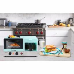 Americana 3-in-1 Breakfast Center - 2-Slice Toaster Oven, 4-Cup Coffee Maker & Griddle, Blue thumbnail 5