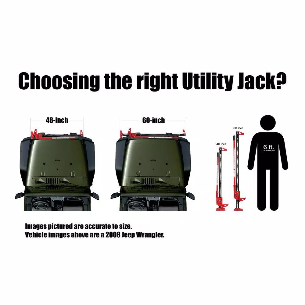 Big Red 48 in. 3 Ton Farm Jack - All-Steel Mechanical Lifting Tool