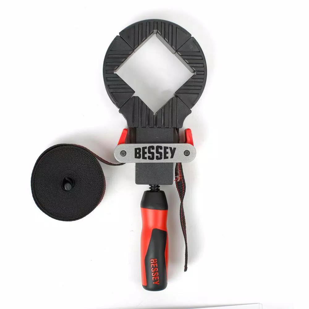 BESSEY Strap Clamp with 90-Degree Corner Pieces, 12 ft. Capacity