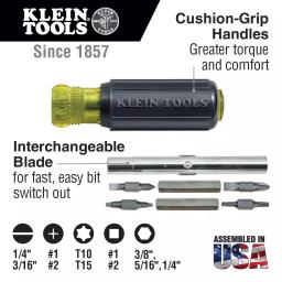 Klein Tools Non-Contact Voltage Tester with Laser Pointer and 11-in-1 Multi-Bit Screwdriver/Nut Driver 2-Piece Tool Set thumbnail 3