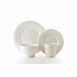 Thomson Pottery Maison White 16-Piece Off-White Ceramic Stoneware Dinnerware Set, Service for 4 thumbnail 1